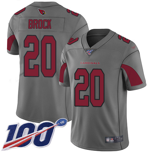 Arizona Cardinals Limited Silver Men Tramaine Brock Jersey NFL Football #20 100th Season Inverted Legend->youth nfl jersey->Youth Jersey